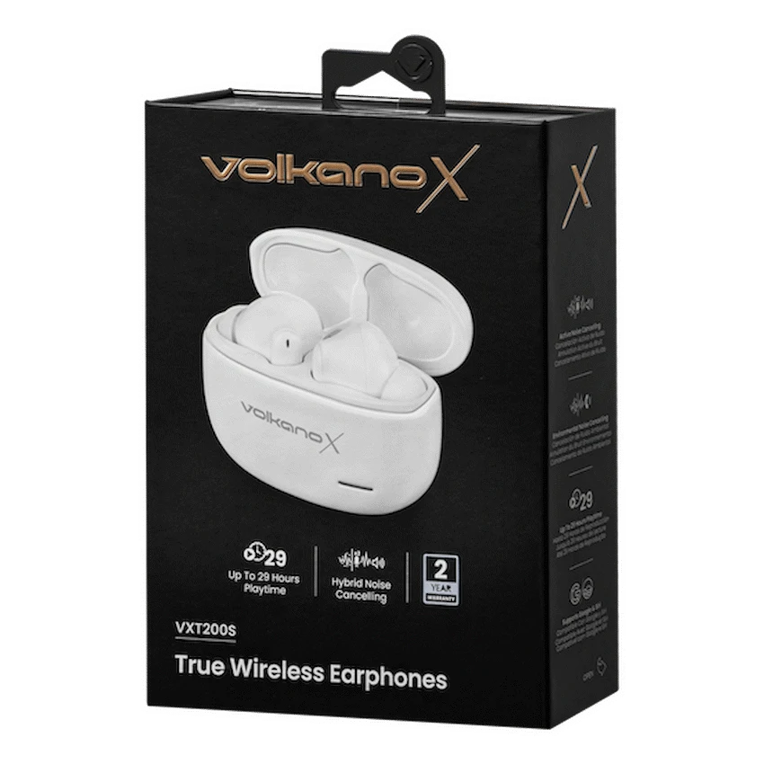 VolkanoX VXT200S Hybrid ANC TWS Earphones - White - Image 18