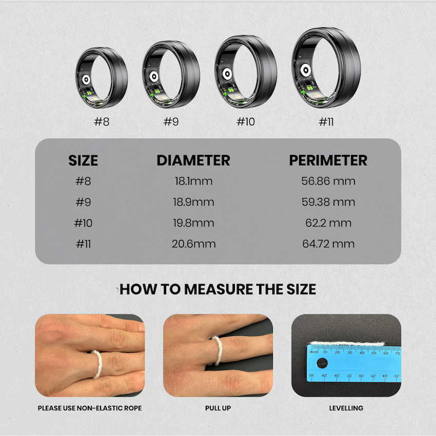 Volkano Ring Series Smart Ring with Charge Case - Black 18.9mm - Image 2