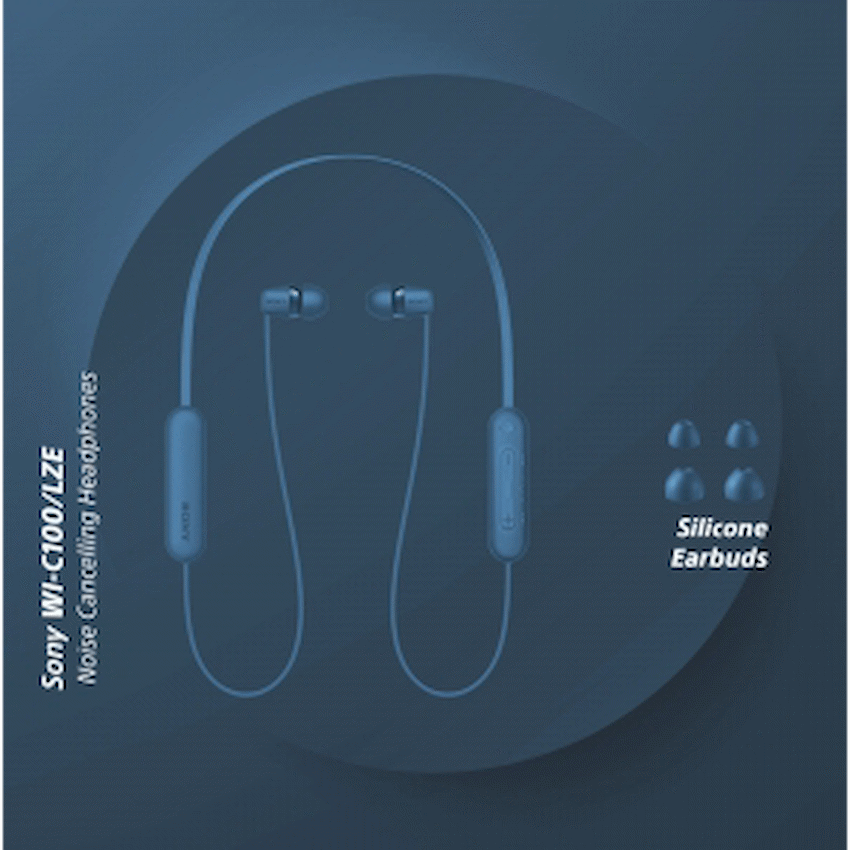 Sony WI-C100 (Blue) Wireless Earphones - Image 2