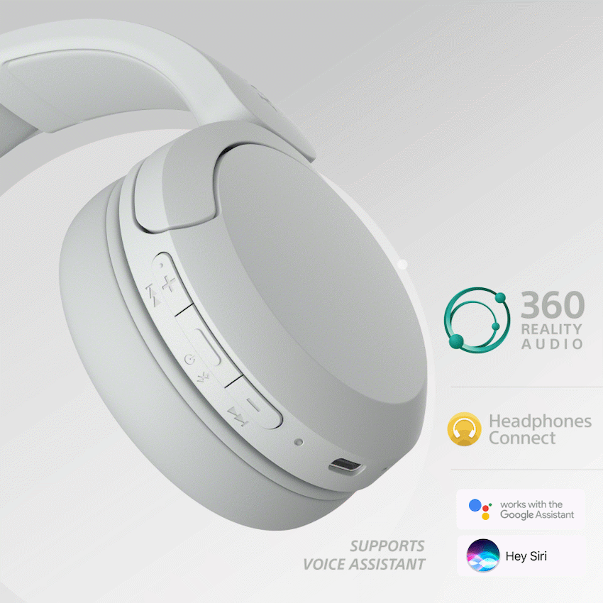 Sony WH-CH520 (White) Bluetooth On-Ear Headphones - Image 2