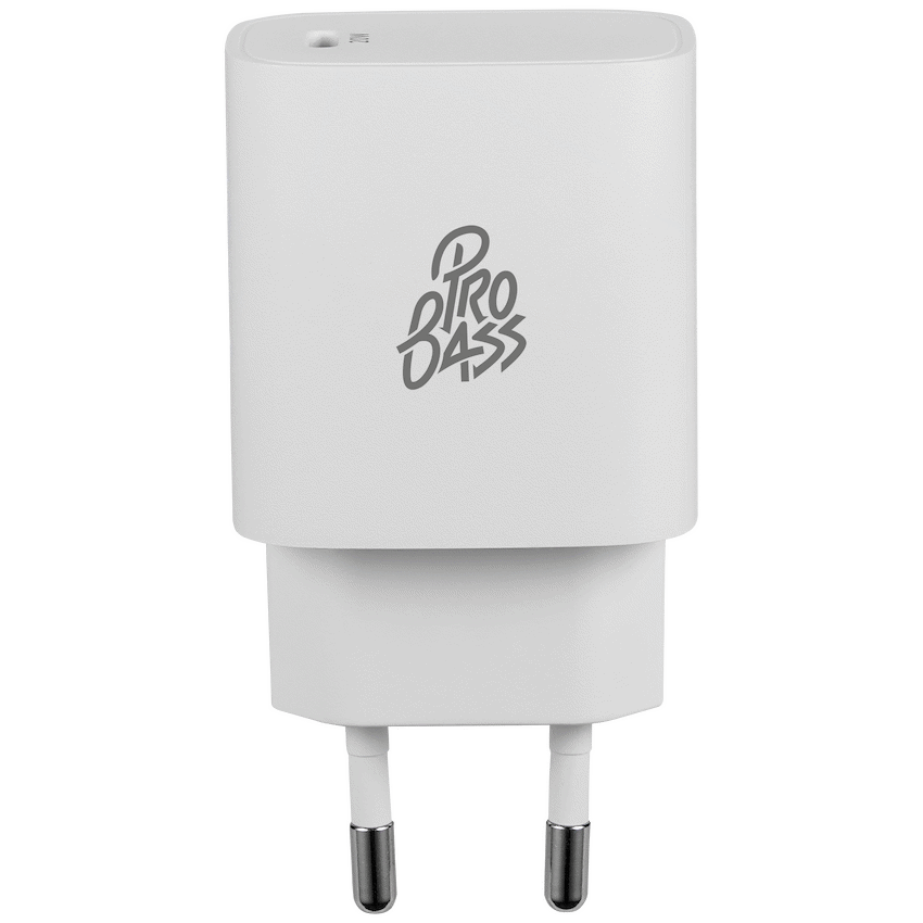 Pro Bass RapidCharge Series 20w Single Type-C Wall Charger - White - Image 2