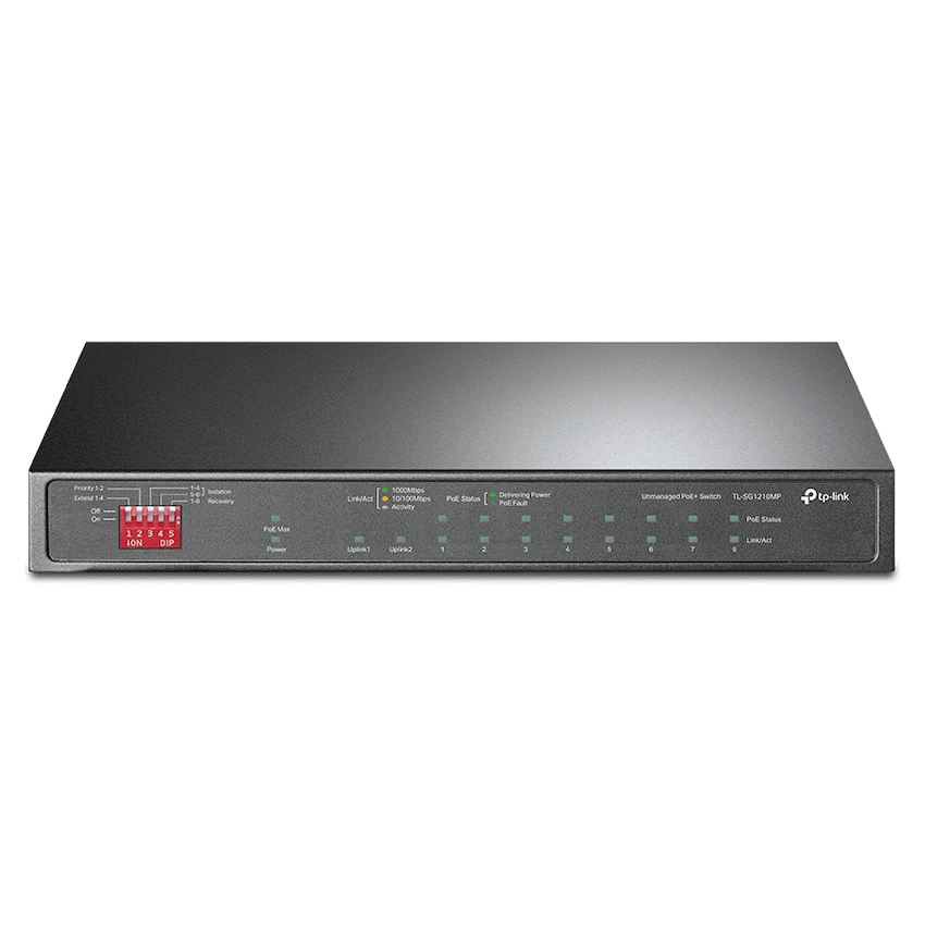 TP-Link TL-SG1210MP 10-Port Gigabit Desktop Switch with 8-Port PoE+ - Image 2