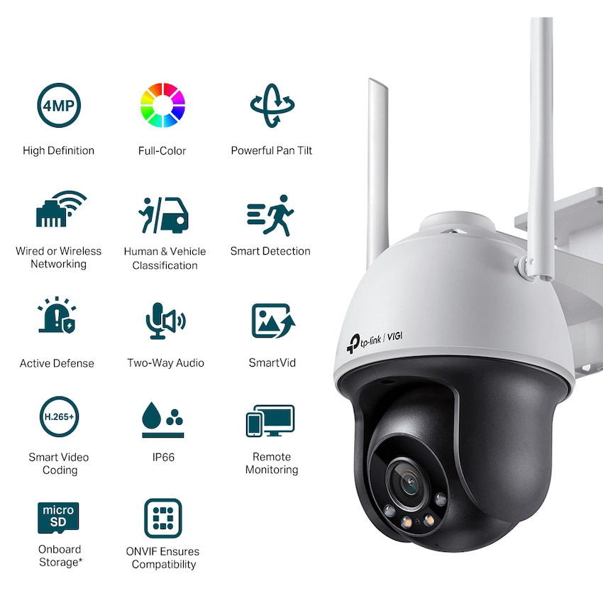TP-Link Vigi C540-W 4MP 4mm Outdoor Full-Color Wi-Fi PT Net Camera - Image 2