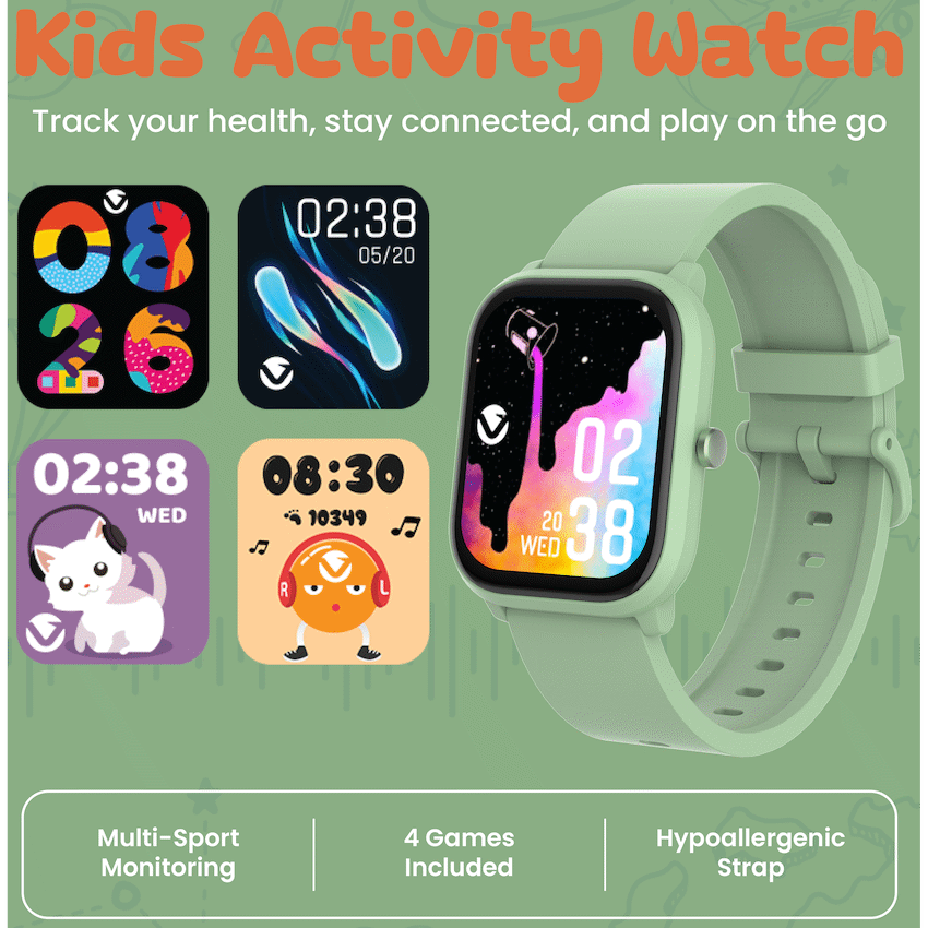 Volkano Vivo Series Kids Smart Watch - Sage Green - Image 2