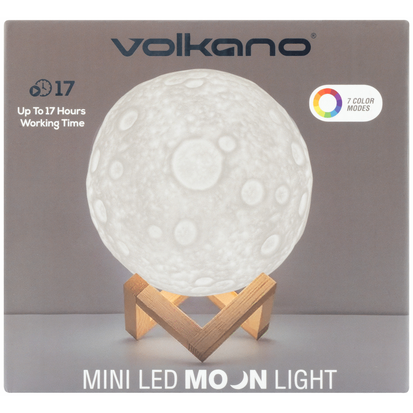 Volkano Galactic Mini Moon LED Mood Light - Battery Operated - Image 2