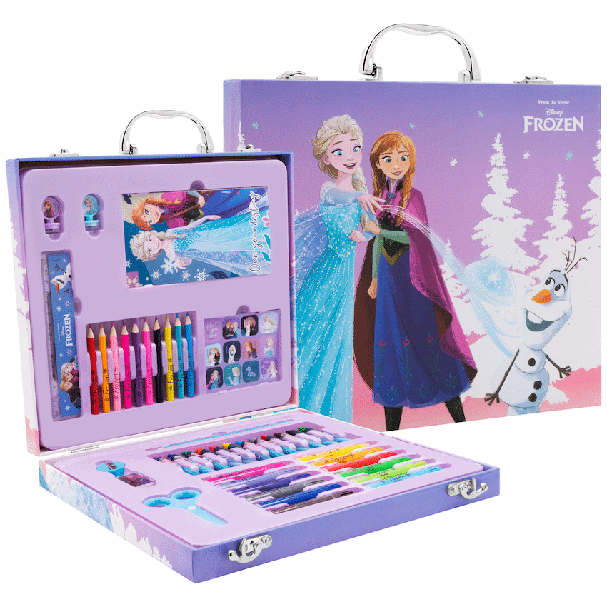 42 PIECE COLOURING STATIONERY BRIEFCASE- FROZEN - Image 2