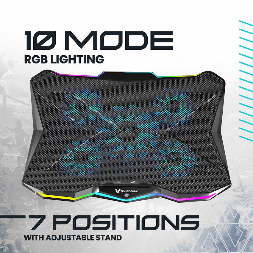 VX Gaming Boreas Series 5-Fan 17" Notebook Cooling Stand - Image 2
