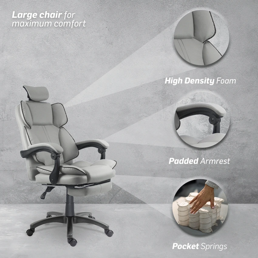 Everfurn Emperor High Back Chair - Grey - Image 2