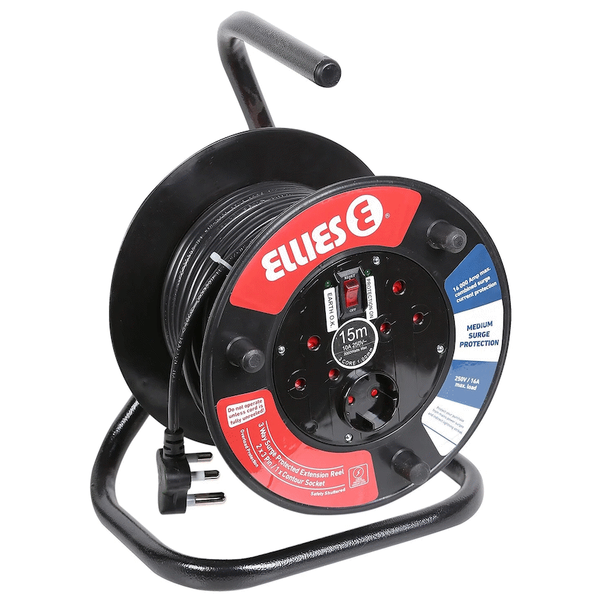Ellies Heavy Duty Surge Extension Reel-30M-BK - Image 2