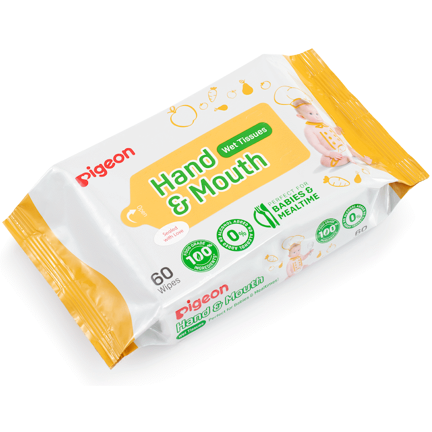 Pigeon - Hand and Mouth Wipes 60s 2-in-1 - Image 2