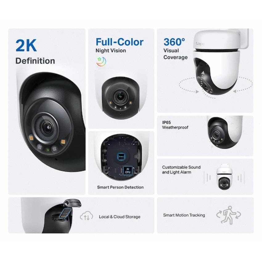 TP-Link Tapo C510W 2K Outdoor Pan/Tilt Security WiFi Camera - Image 2
