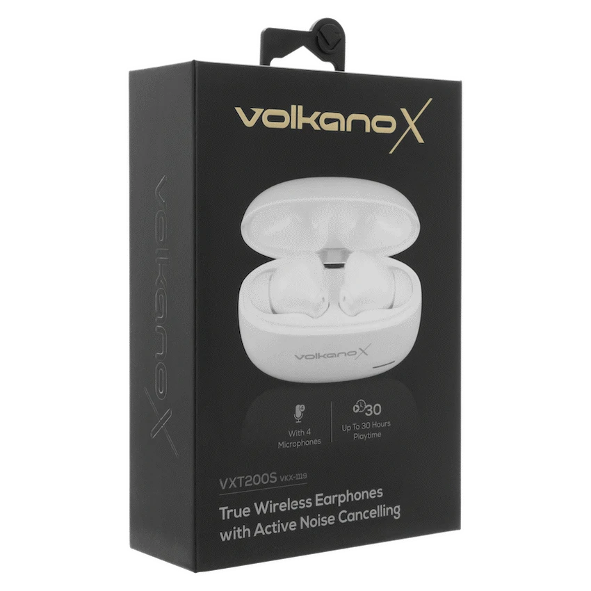 VolkanoX VXT200S Hybrid ANC TWS Earphones - White - Image 21