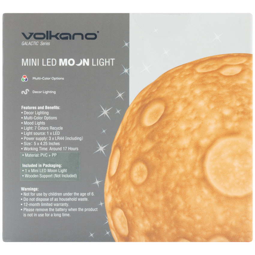 Volkano Galactic Mini Moon LED Mood Light - Battery Operated - Image 23