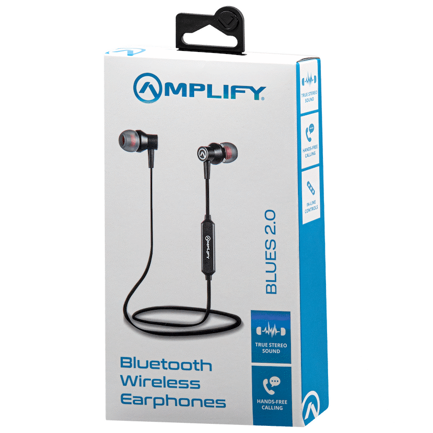 Amplify Blues 2.0 Bluetooth Earphones - Solid Black - Image 3