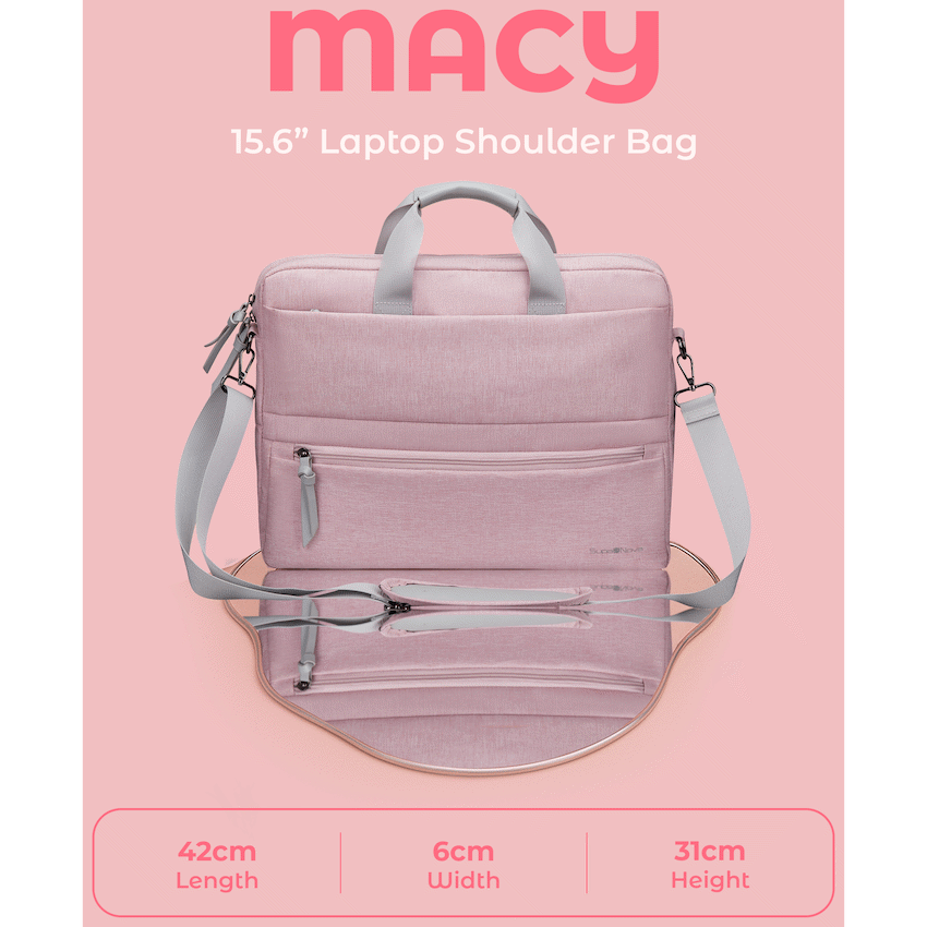 SupaNova Macy 15.6" Laptop Shoulder Bag Pink - Image 3