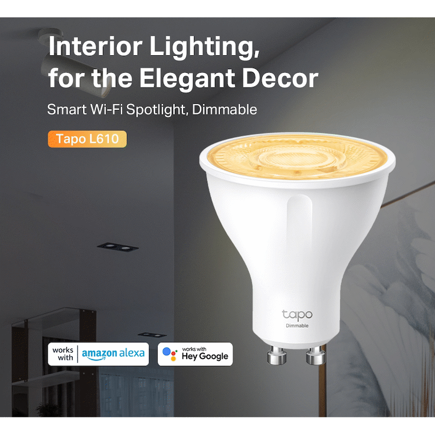 TP-Link Tapo L610 2.9 Smart Wi-Fi Bulb 2.9W Warm White, Dimmable, GU10 - Image 3