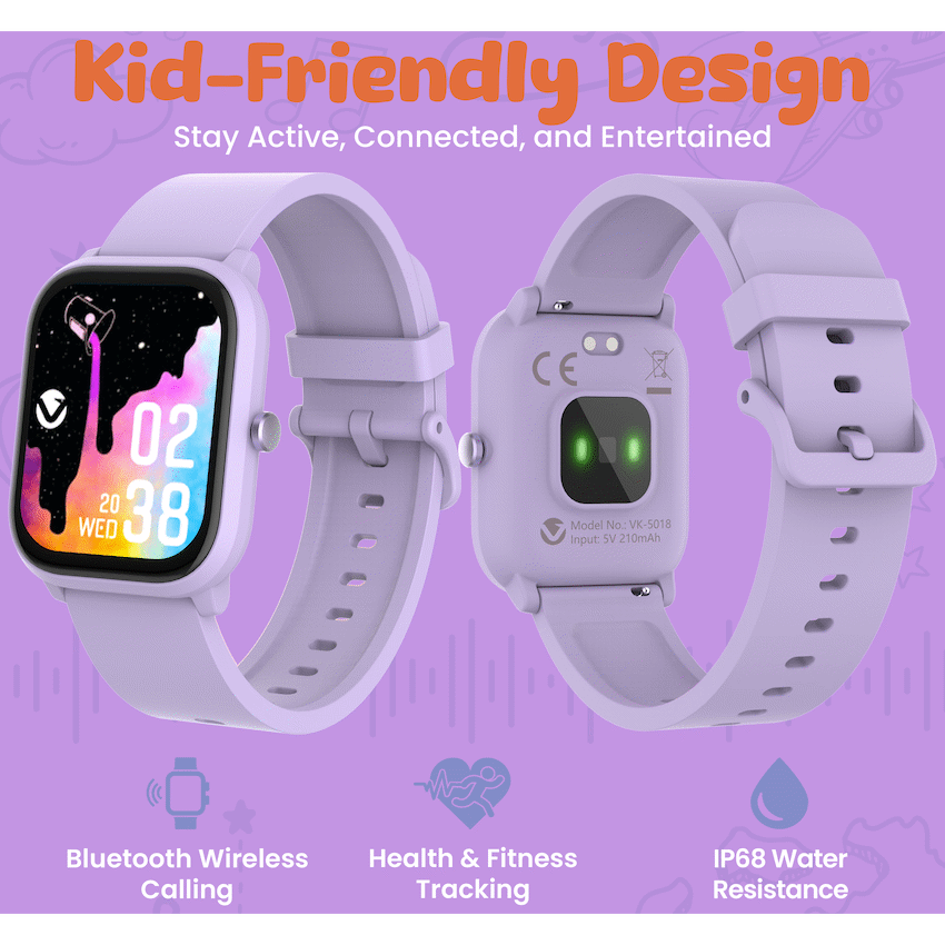 Volkano Vivo Series Kids Smart Watch - Lilac Purple - Image 3