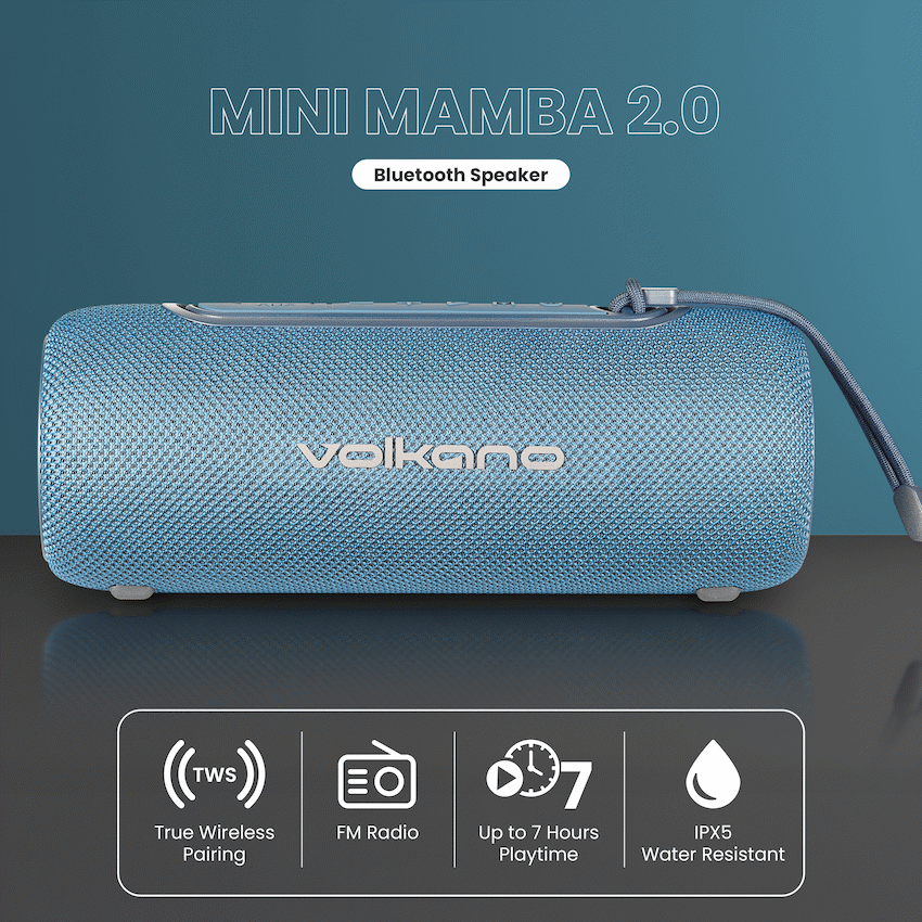 Volkano Mini Mamba 2.0 Series Bluetooth Speaker - Blue - Image 3