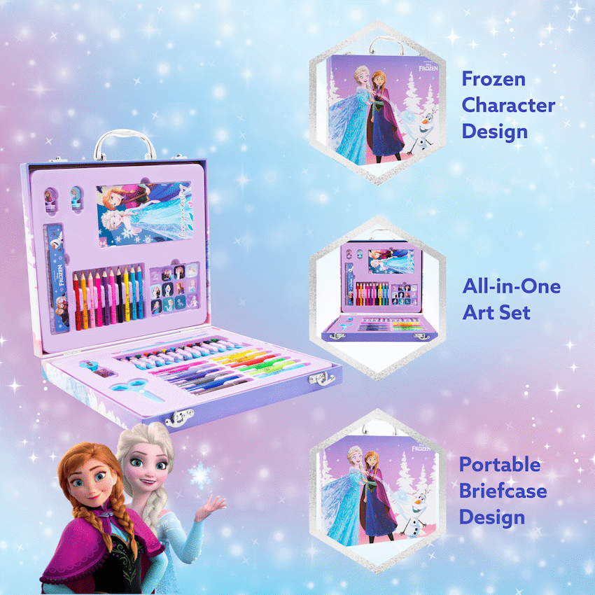 42 PIECE COLOURING STATIONERY BRIEFCASE- FROZEN - Image 3