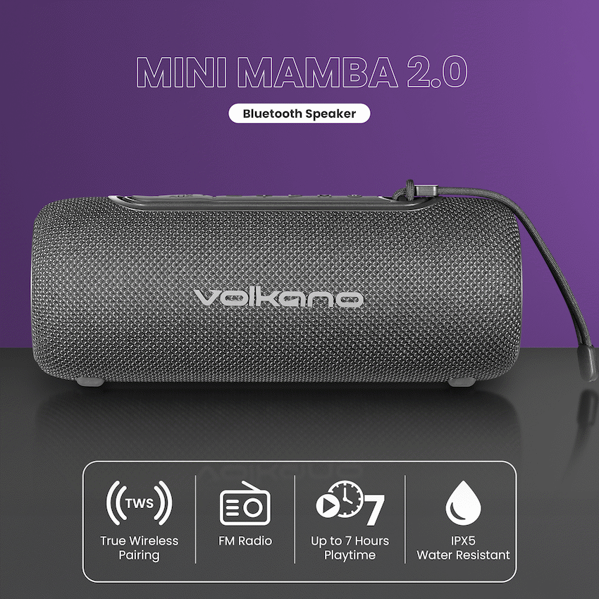 Volkano Mini Mamba 2.0 Series Bluetooth Speaker - Black - Image 3