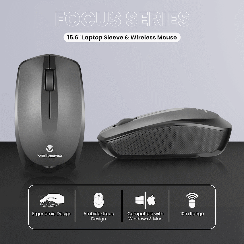 Volkano Focus Series 15.6" Laptop Sleeve & Wireless Mouse - Image 3