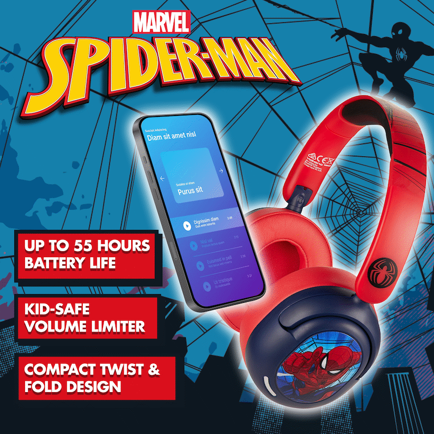 Marvel Spider-Man ANC Padded Bluetooth Headphones - Image 3
