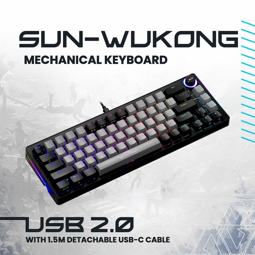 VX Gaming Sun-Wukong RGB Hot Swappable Mechanical Keyboard - Image 3