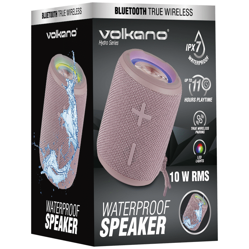 Volkano Hydro Series IPX7 Bluetooth Speaker - Pink - Image 3