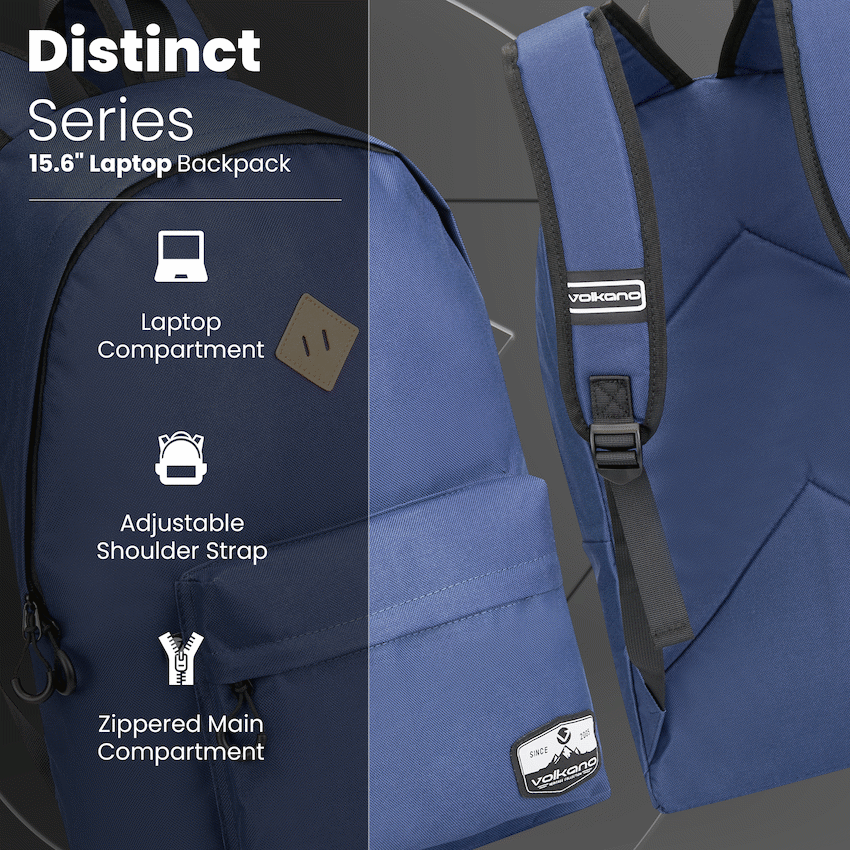 Volkano Distinct 15.6" Laptop Backpack Navy - Image 3