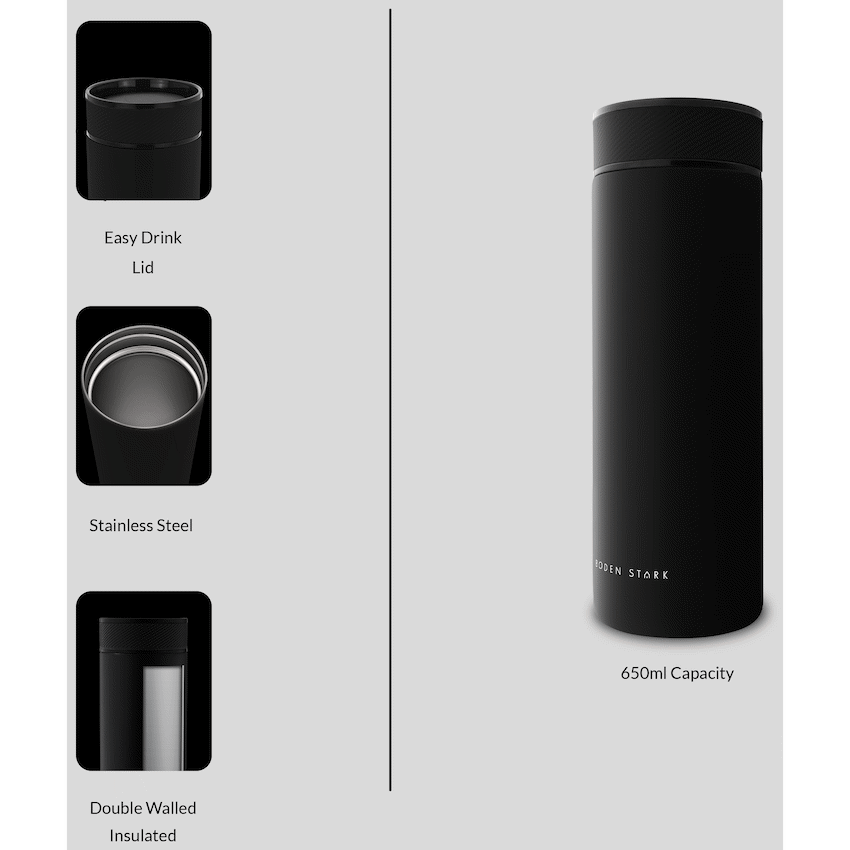 Boden Stark 650ml Travel Flask - Black - Image 3