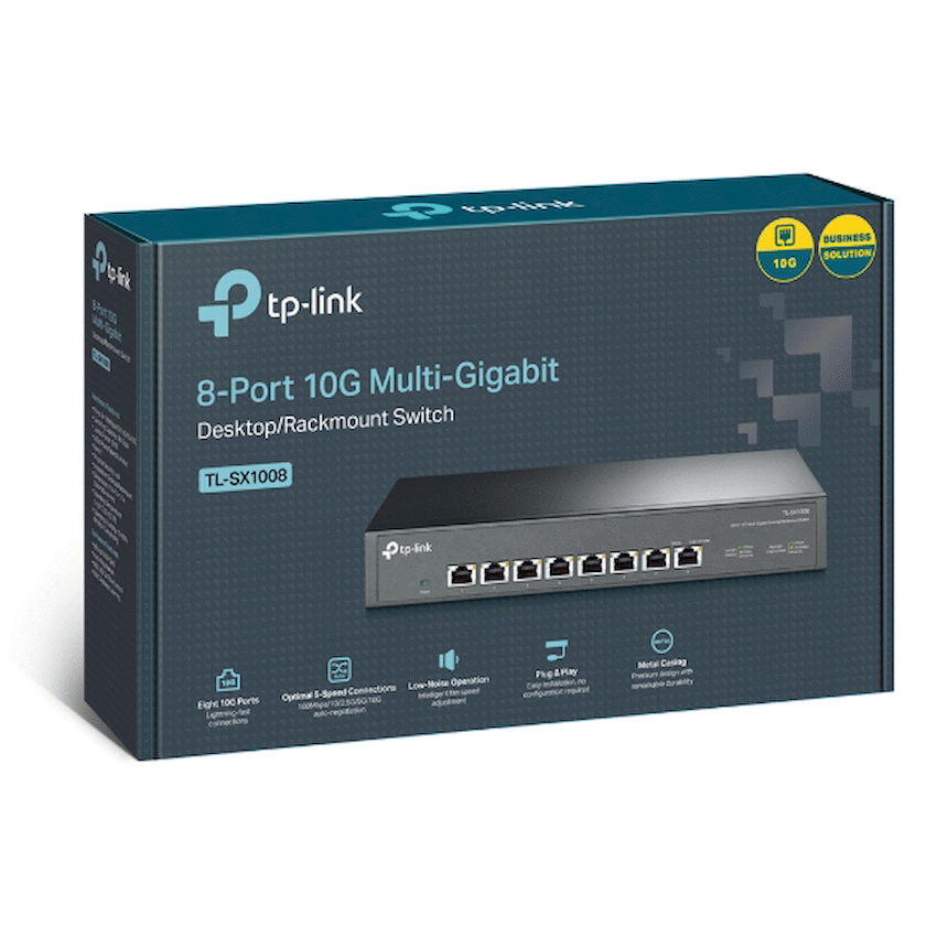 TP-Link TL-SX1008 8-Port 10G Multi-Gigabit Desktop/Rackmount Switch - Image 4