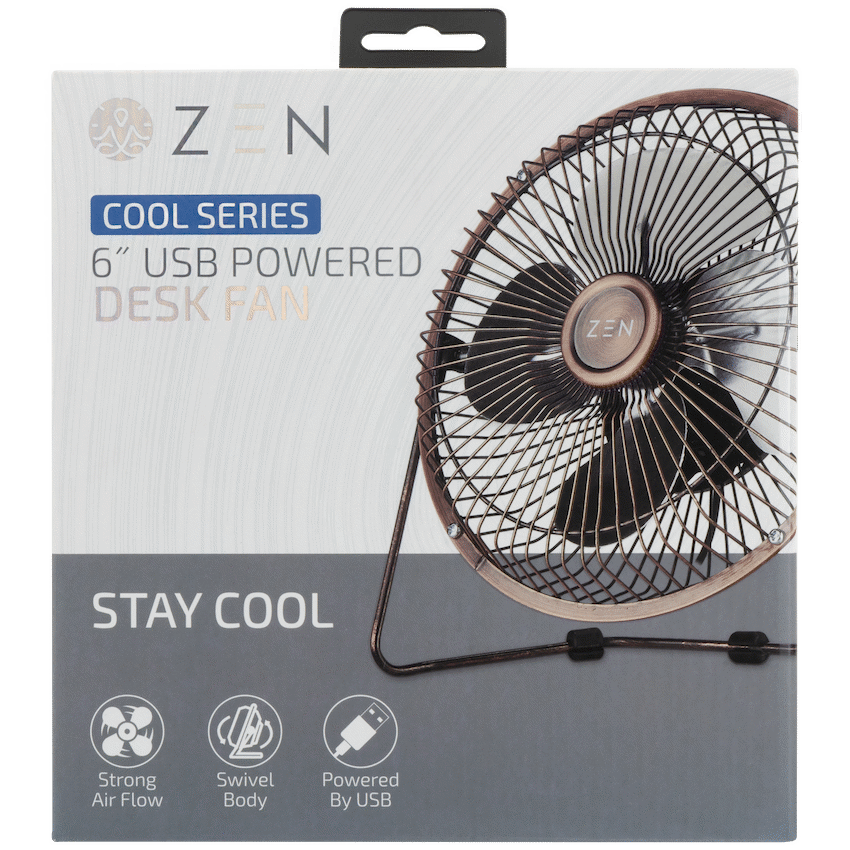 Zen Cool Series 6in Desk Fan - Copper - Image 4