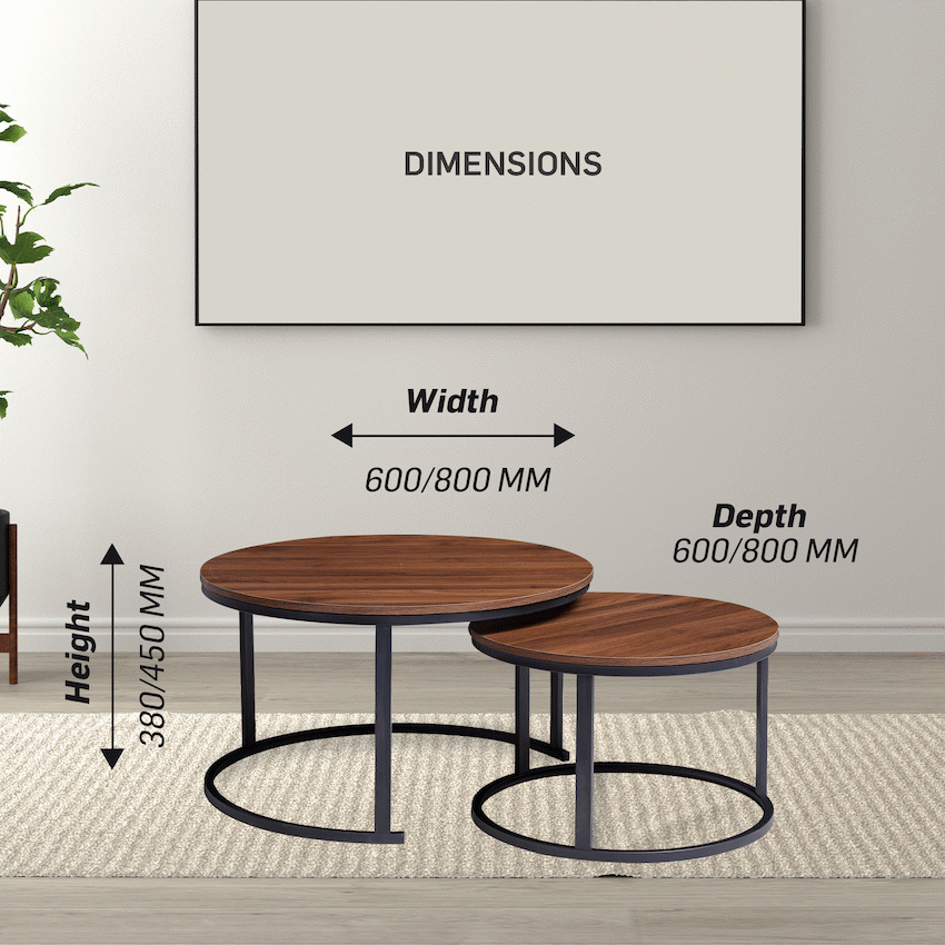 Everfurn Indus Nesting Coffee Table - Mahogany 2-Piece - Image 4