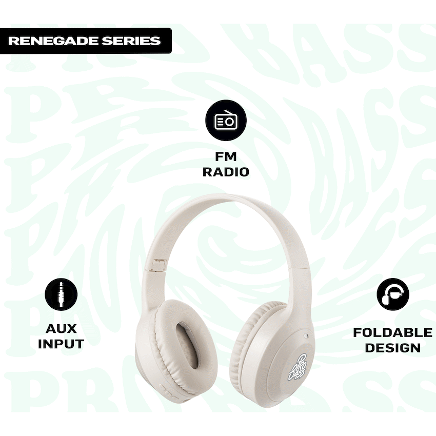 Pro Bass Renegade Series Bluetooth Headphone - Nude - Image 4