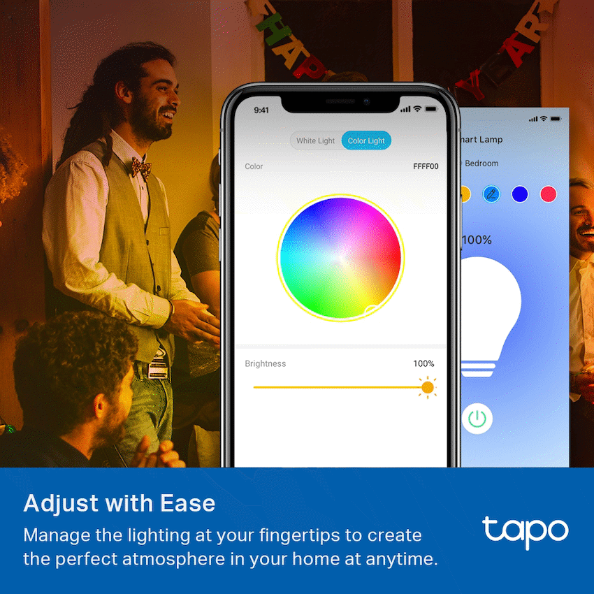 TP-Link Tapo L530E (4-Pack) Smart Wi-Fi Light Bulb - Multicolor - Image 4