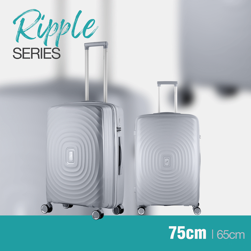 Travelwize Ripple PP 4-Wheel Spinner 75cm Luggage - Platinum - Image 4