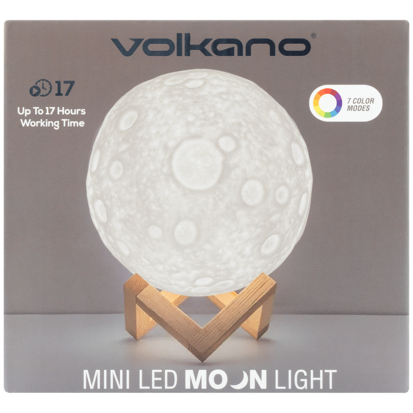 Volkano Galactic Mini Moon LED Mood Light - Battery Operated - Image 4