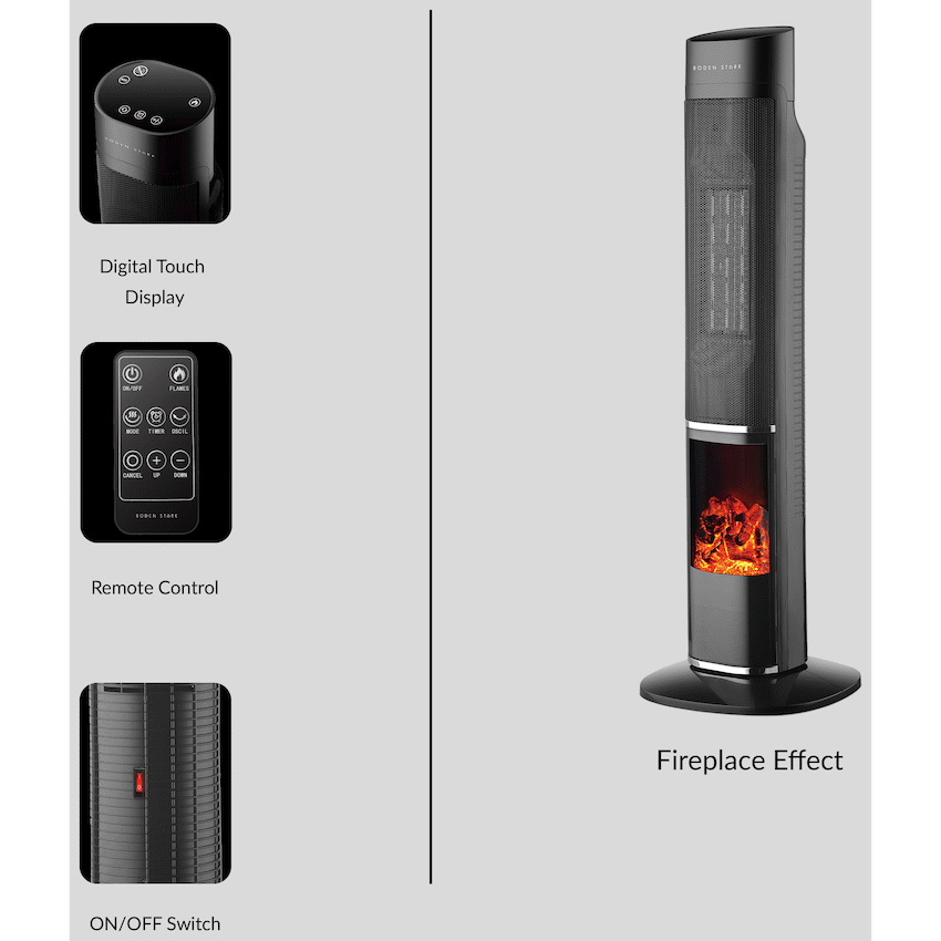 Boden Stark Fireplace Tower Heater - Image 4