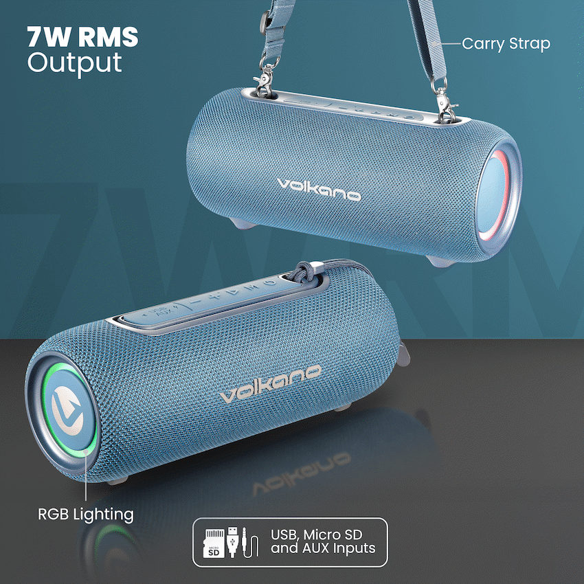 Volkano Mini Mamba 2.0 Series Bluetooth Speaker - Blue - Image 4