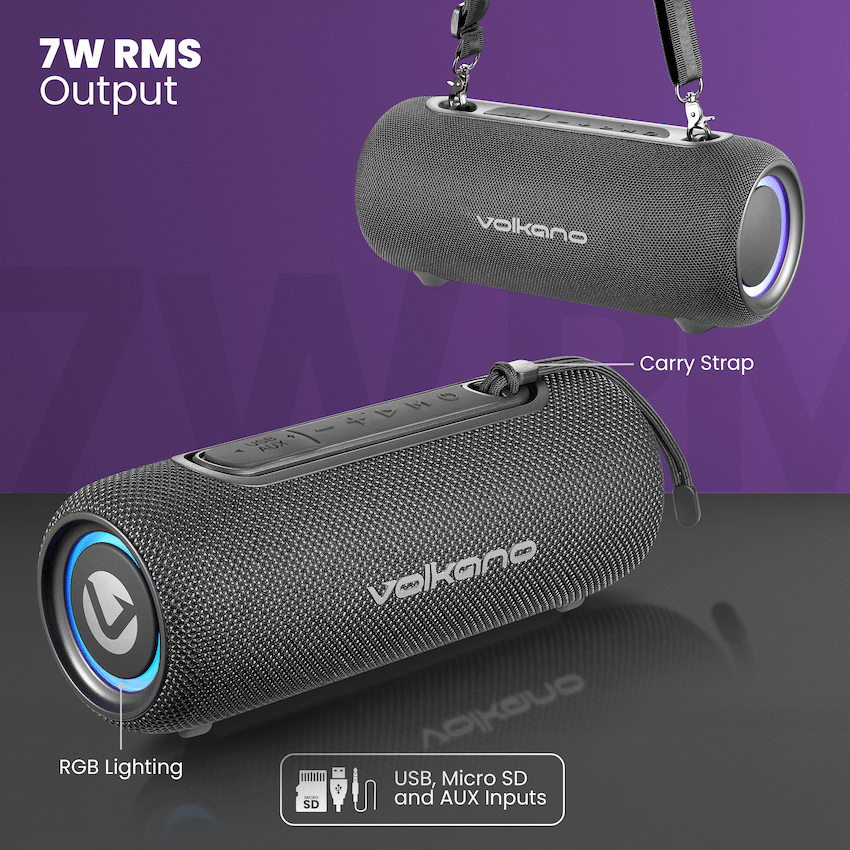 Volkano Mini Mamba 2.0 Series Bluetooth Speaker - Black - Image 4