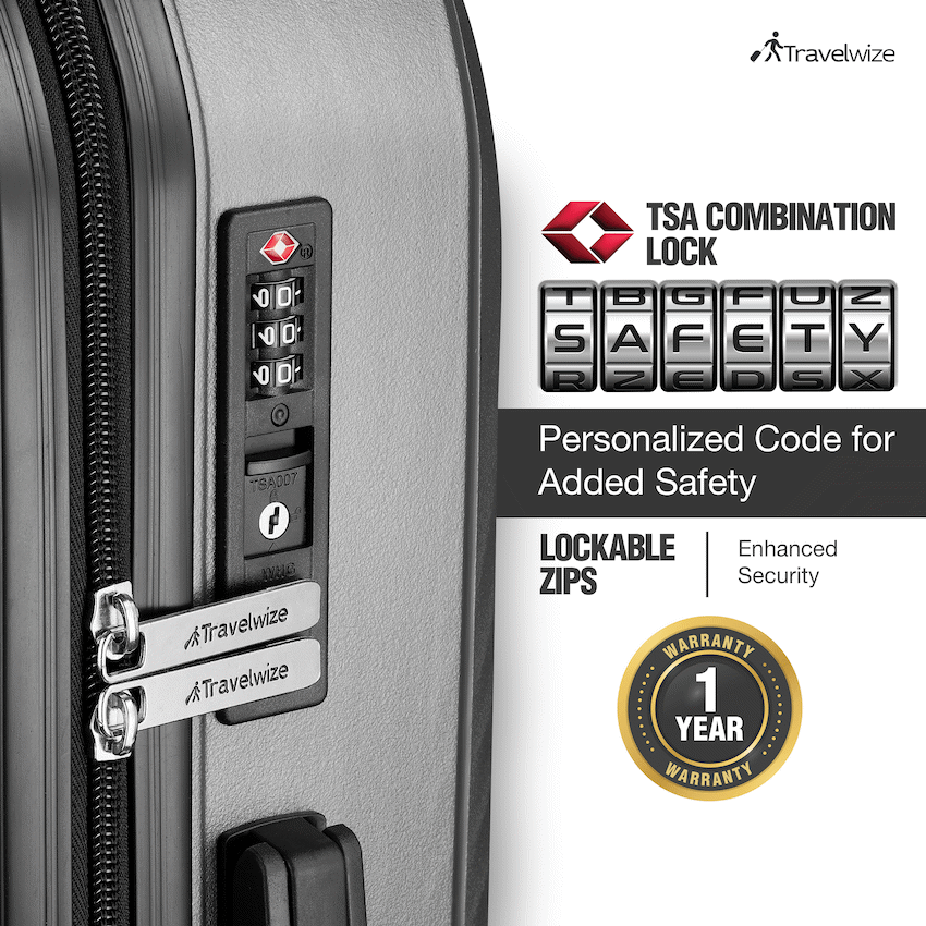 Travelwize Quartz PP 55cm 4-Wheel Spinner Luggage - Silver - Image 4