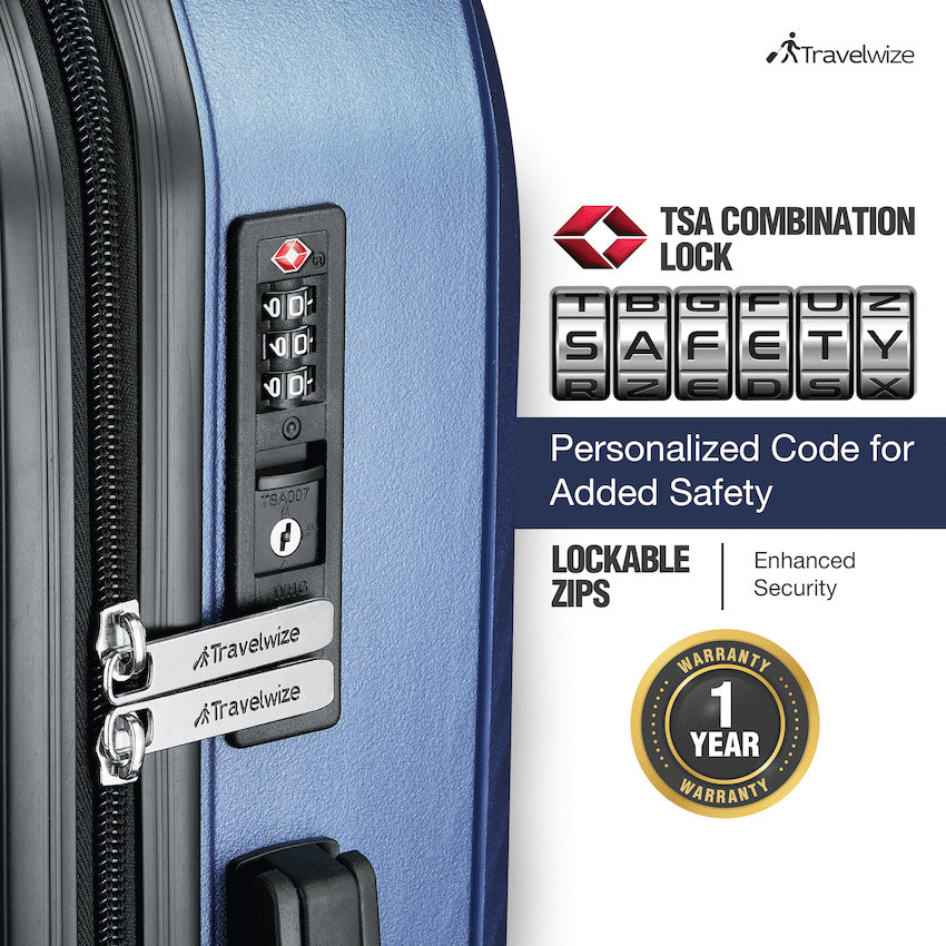 Travelwize Quartz PP 55cm 4-Wheel Spinner Luggage - Navy - Image 4