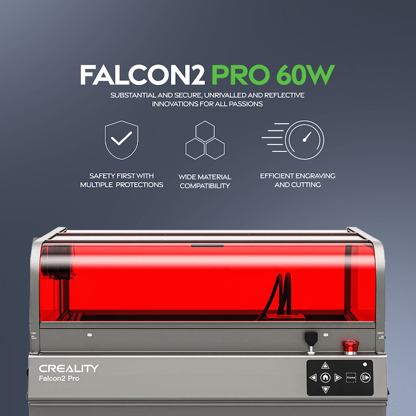 Creality Falcon 60W Enclosed Laser Engraver - Image 4