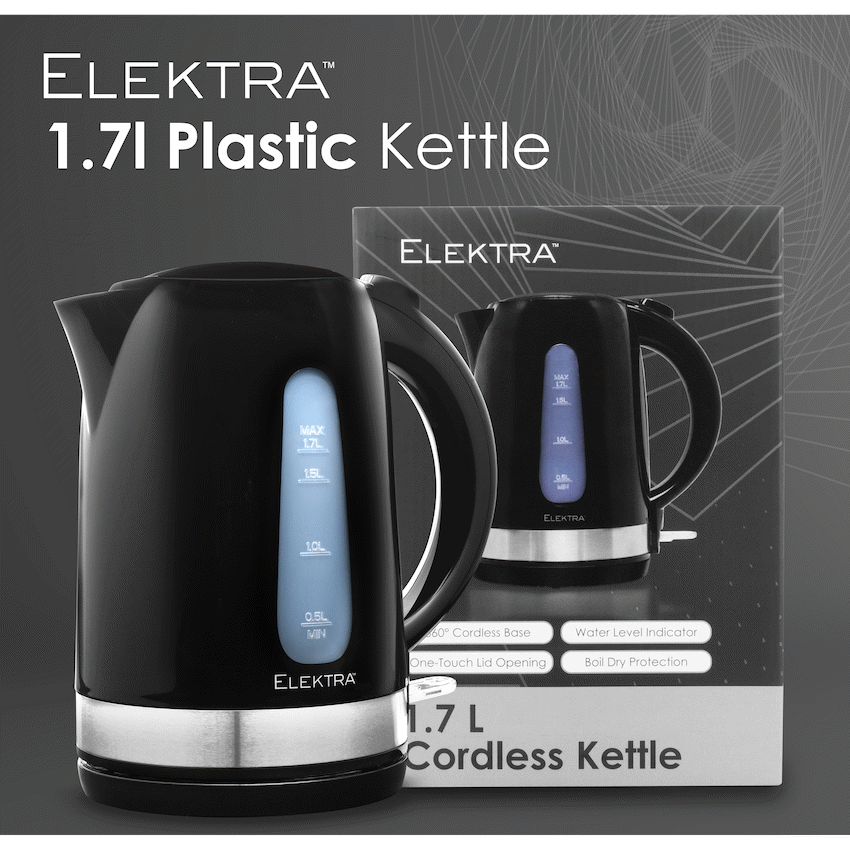 Elektra - 1.7l Plastic Kettle - Black - Image 4
