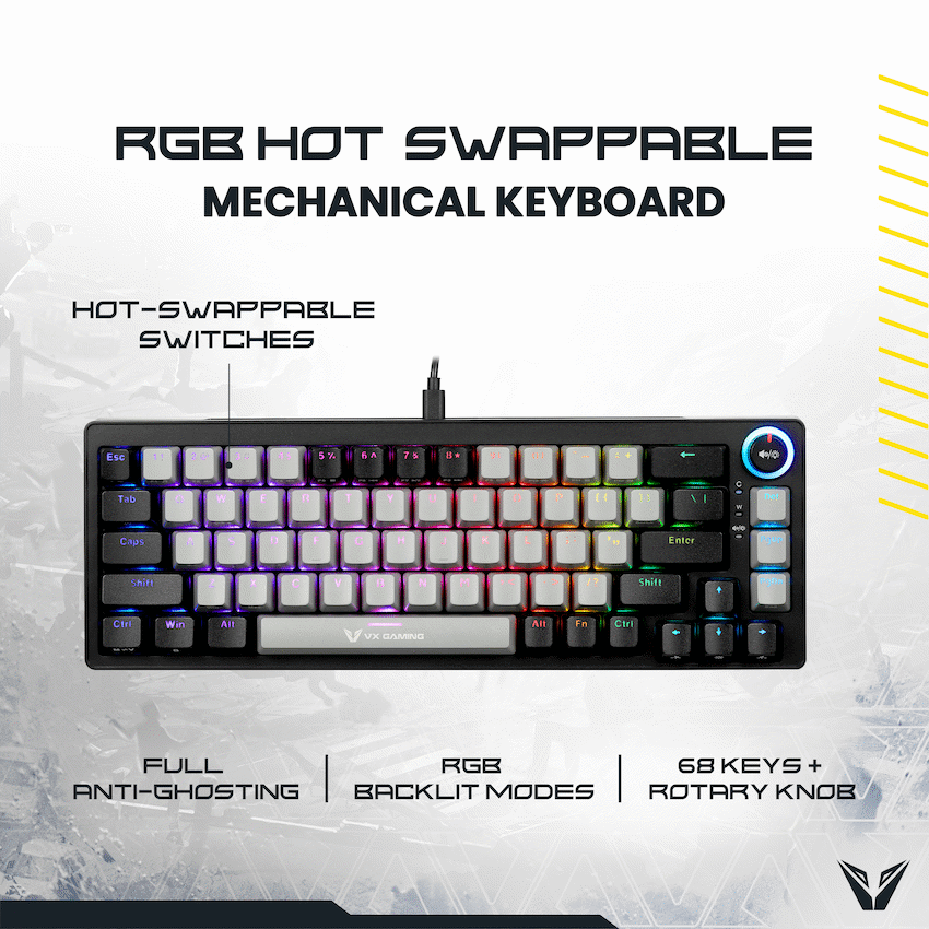 VX Gaming Sun-Wukong RGB Hot Swappable Mechanical Keyboard - Image 4