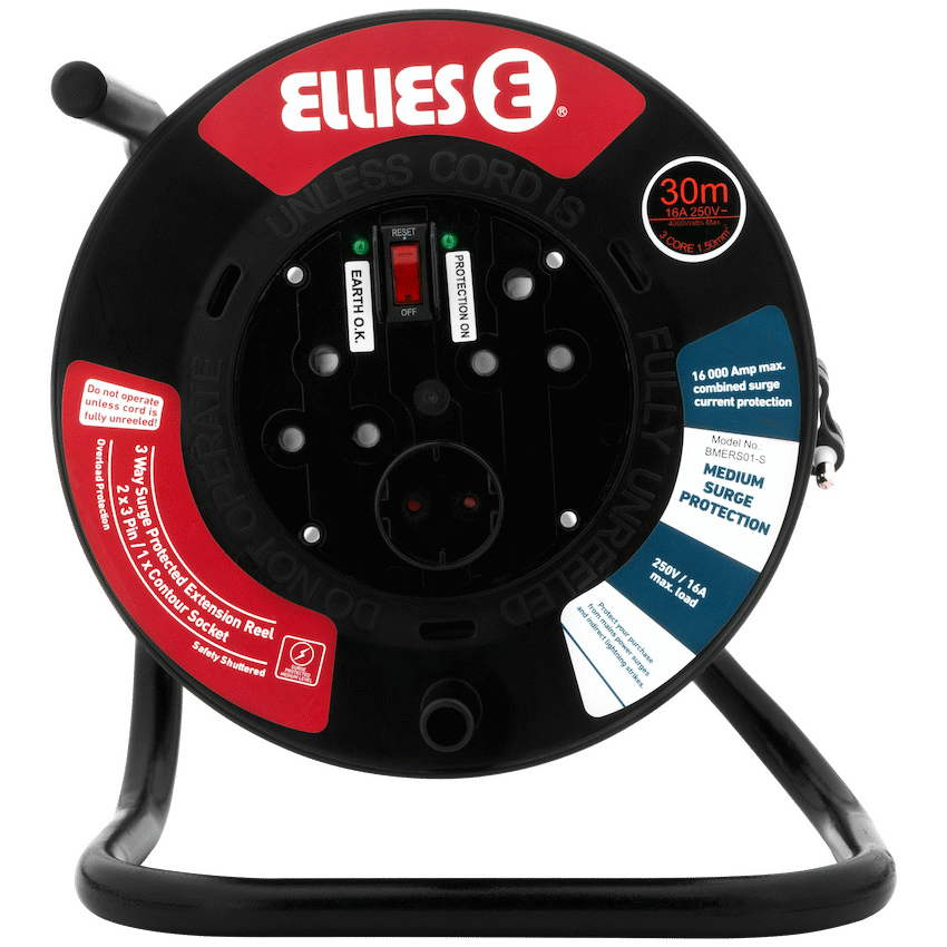 Ellies Heavy Duty Surge Extension Reel-30M-BK - Image 4