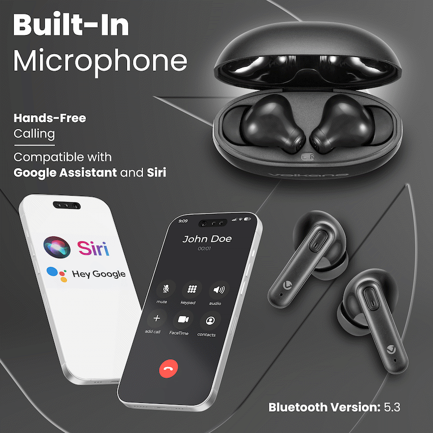 Volkano Pulse Series True Wireless Earphones with Charging Case - Black - Image 4