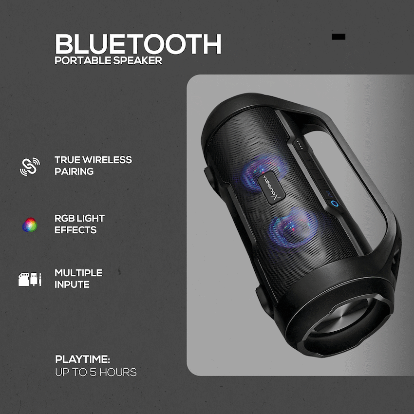 VolkanoX Cobra Series Bluetooth Speaker - Black - Image 4