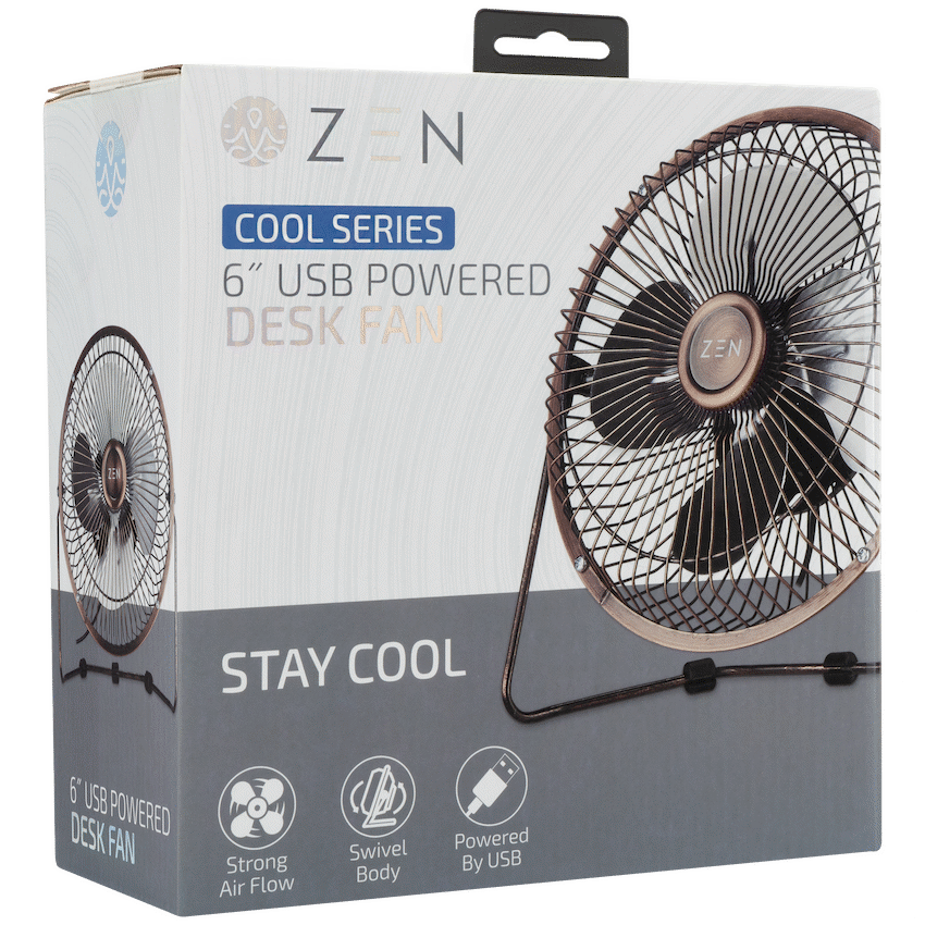 Zen Cool Series 6in Desk Fan - Copper - Image 5
