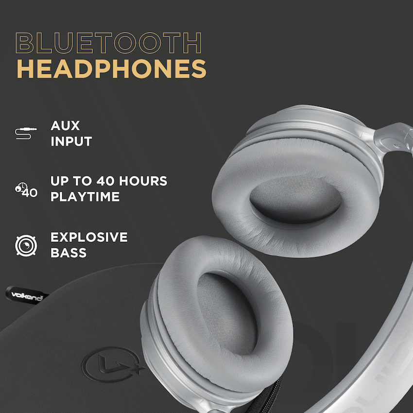 VolkanoX Silenco Series Active Noise Cancelling Bluetooth Headphones - Silver - Image 5